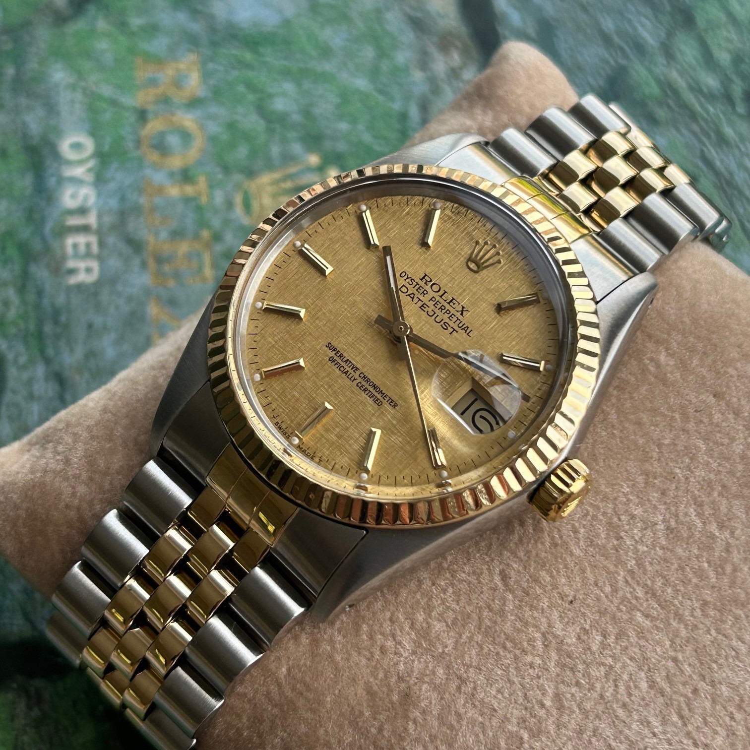 1988 Rolex Oyster Perpetual Datejust 18ct Yellow Gold & Stainless Steel 36mm Automatic Ref 16013 Linen Dial - Image 6