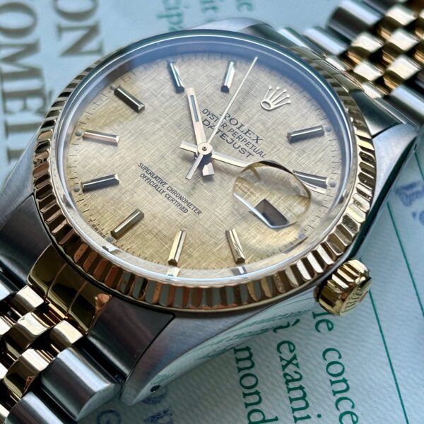1988 Rolex Oyster Perpetual Datejust 18ct Yellow Gold & Stainless Steel 36mm Automatic Ref 16013 Linen Dial - Image 12