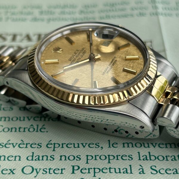 1988 Rolex Oyster Perpetual Datejust 18ct Yellow Gold & Stainless Steel 36mm Automatic Ref 16013 Linen Dial - Image 16