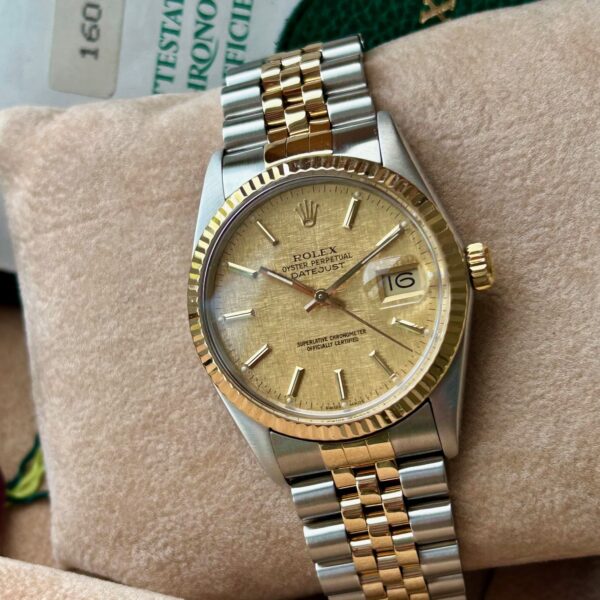 1988 Rolex Oyster Perpetual Datejust 18ct Yellow Gold & Stainless Steel 36mm Automatic Ref 16013 Linen Dial - Image 10