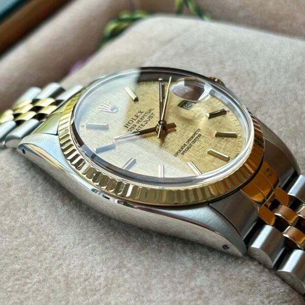 1988 Rolex Oyster Perpetual Datejust 18ct Yellow Gold & Stainless Steel 36mm Automatic Ref 16013 Linen Dial - Image 4