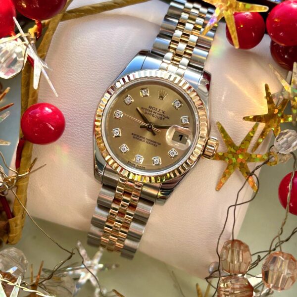 2010 Rolex Lady Datejust 18ct Gold & Stainless Steel 26mm Automatic, Diamond Dial 179173 - Full Set