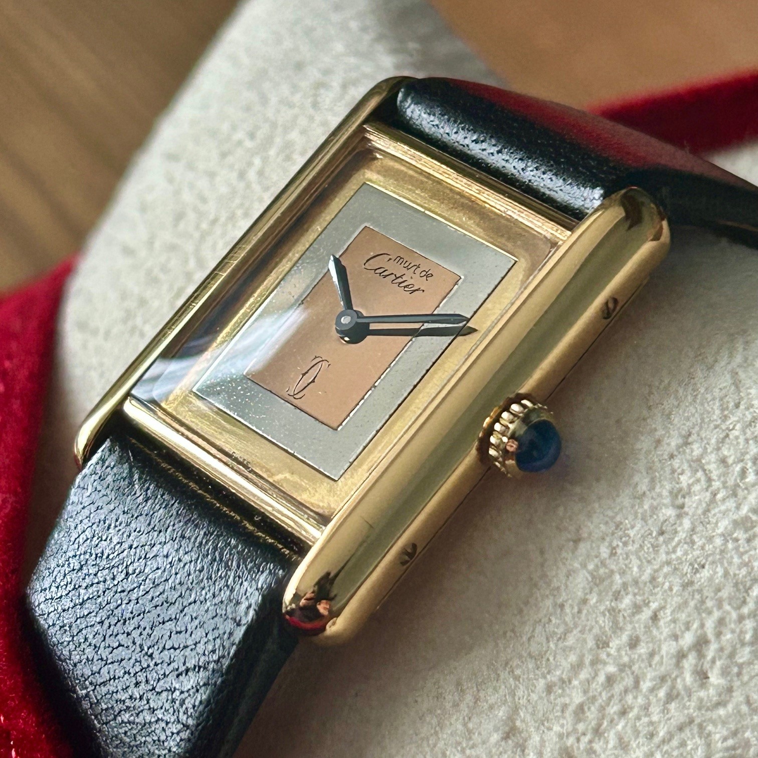 1970's Cartier Tank, Must De Cartier, Gold Vermeil, Small Model, Hand Wound - Image 4