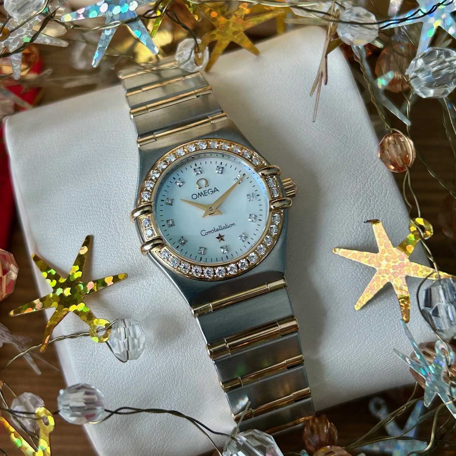 Ladies 18ct Gold & Steel Omega Constellation Quartz 22.5mm - Full Set - Image 16