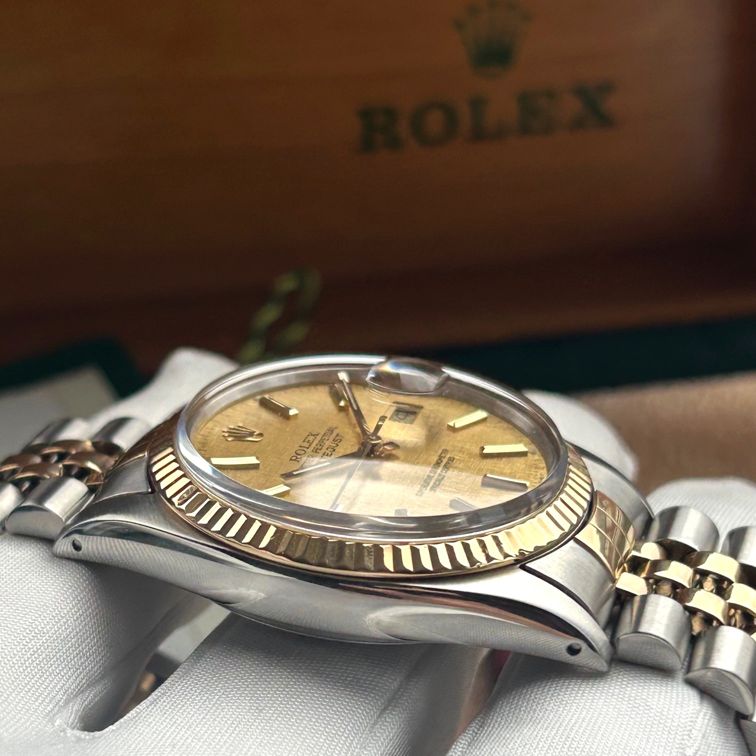 1988 Rolex Oyster Perpetual Datejust 18ct Yellow Gold & Stainless Steel 36mm Automatic Ref 16013 Linen Dial - Image 7