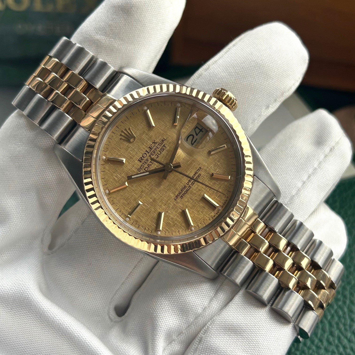 1988 Rolex Oyster Perpetual Datejust 18ct Yellow Gold & Stainless Steel 36mm Automatic Ref 16013 Linen Dial - Image 11