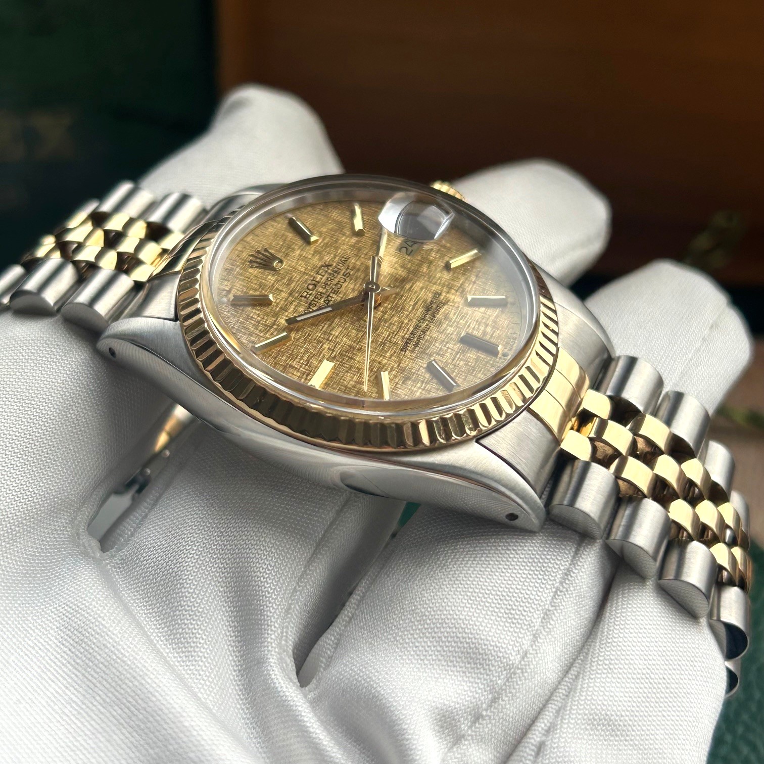 1988 Rolex Oyster Perpetual Datejust 18ct Yellow Gold & Stainless Steel 36mm Automatic Ref 16013 Linen Dial - Image 12