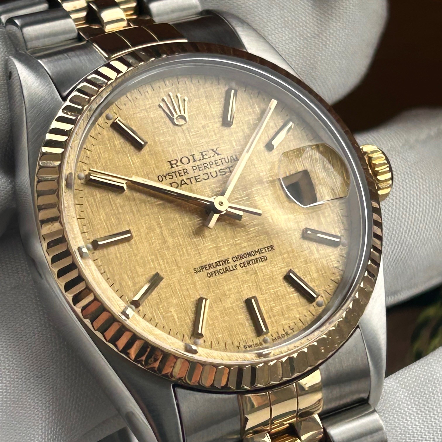 1988 Rolex Oyster Perpetual Datejust 18ct Yellow Gold & Stainless Steel 36mm Automatic Ref 16013 Linen Dial - Image 13