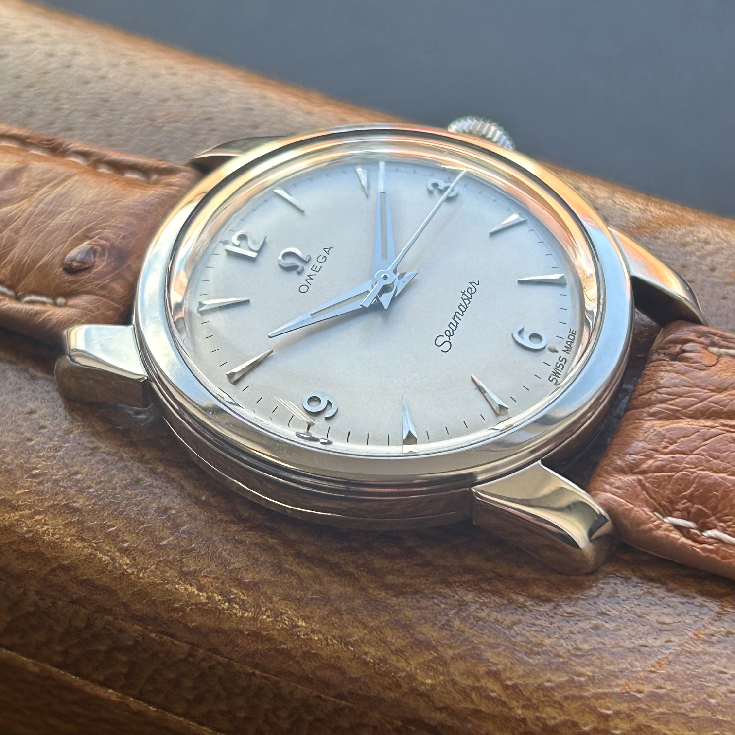 1956 Omega Seamaster Manual Wind Wristwatch Case Ref 238, Original Rare Pigskin Presentation Box & Guarantee - Image 12