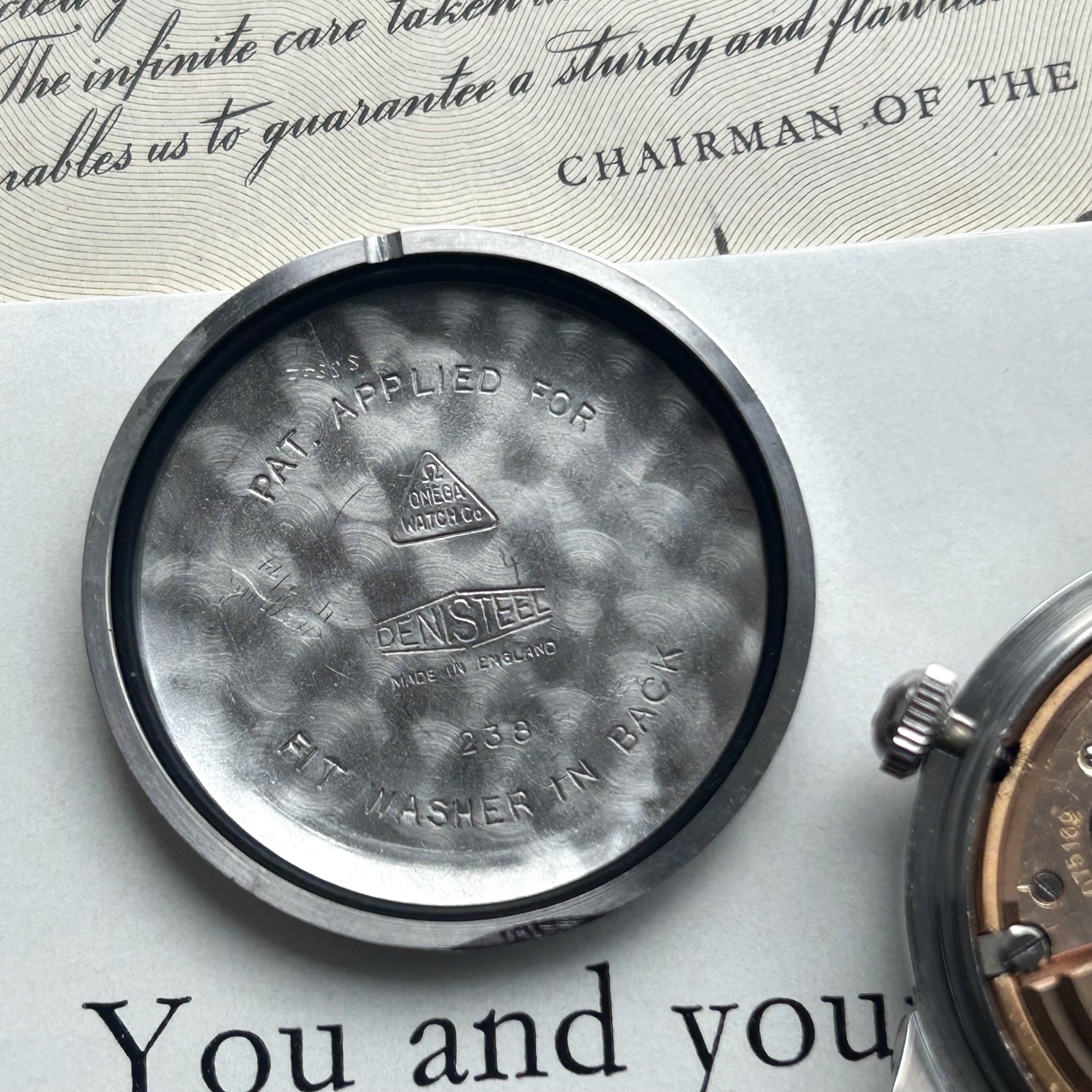 1956 Omega Seamaster Manual Wind Wristwatch Case Ref 238, Original Rare Pigskin Presentation Box & Guarantee - Image 18