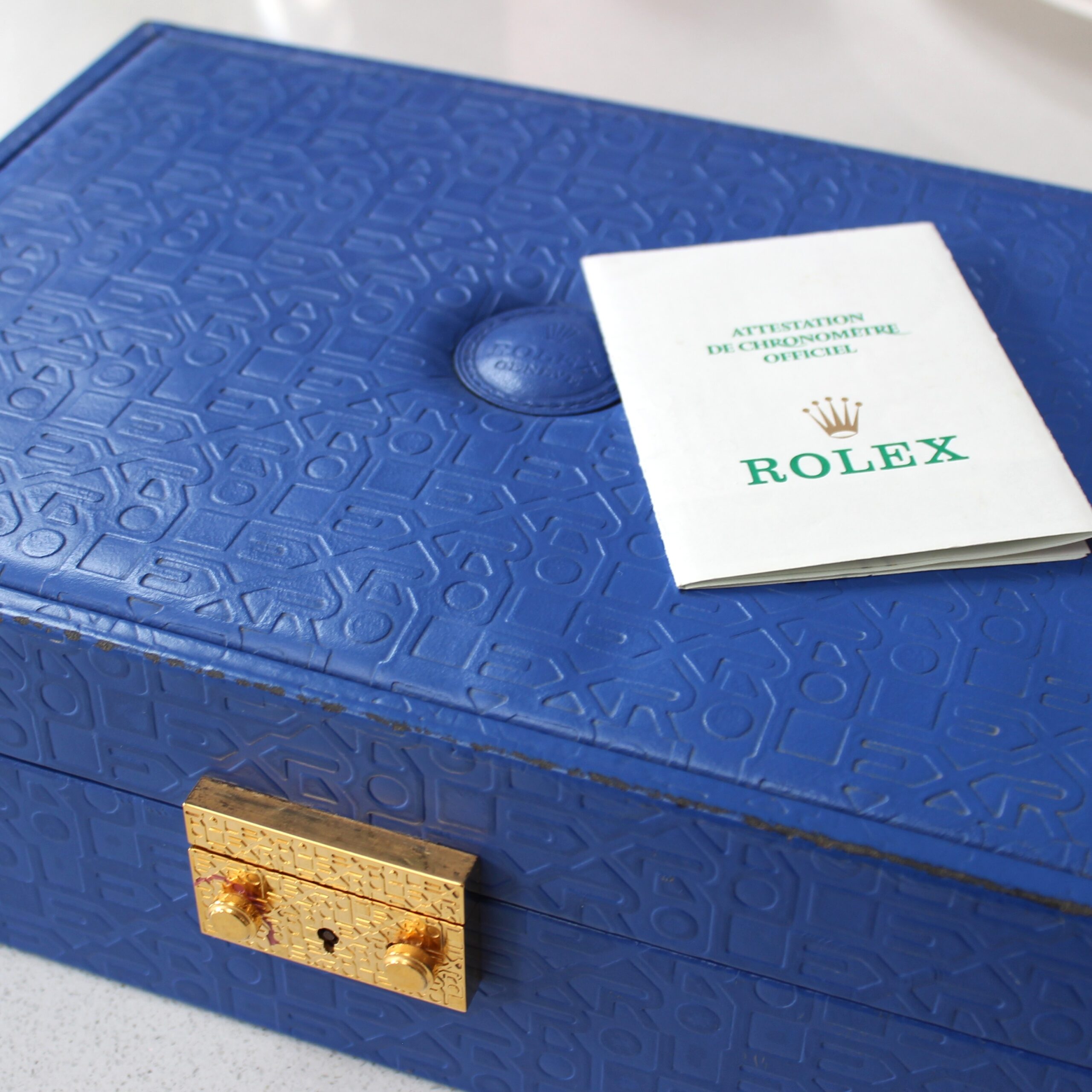 1998 Rolex Lady Datejust 69088 18ct Gold, Blue Vignette Dial, Diamond Sapphire Bezel, Box & Papers - Image 18