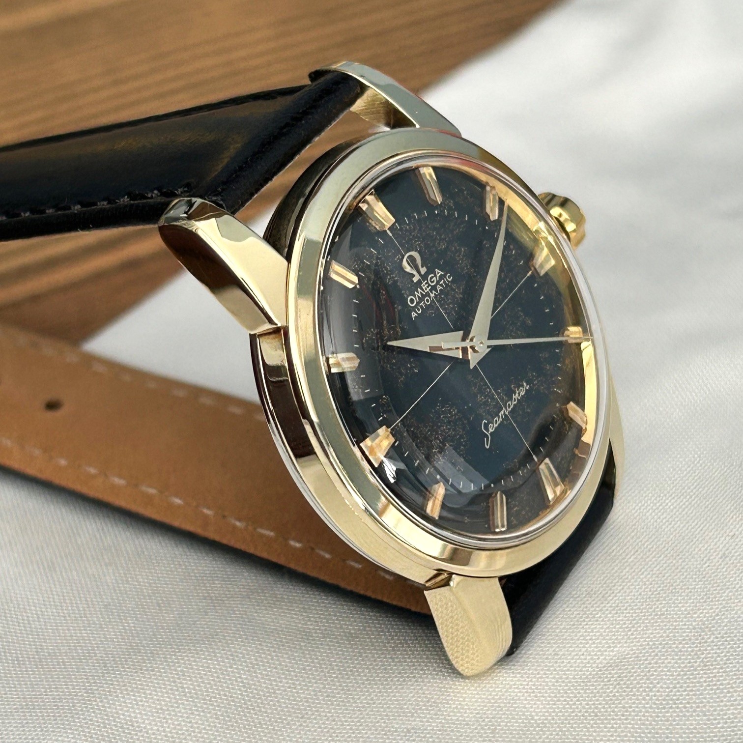 1958 Omega Seamaster Gold Capped, Black Dial, Ref 2846-13-SC - Image 11