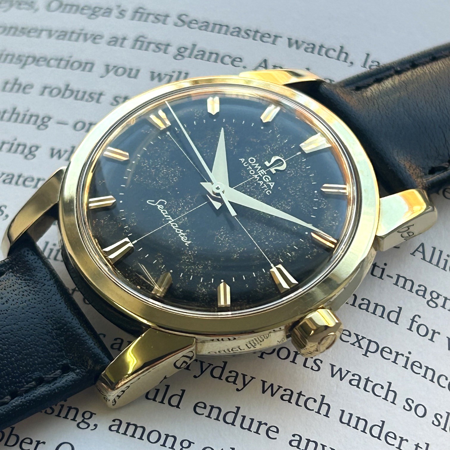 1958 Omega Seamaster Gold Capped, Black Dial, Ref 2846-13-SC - Image 12
