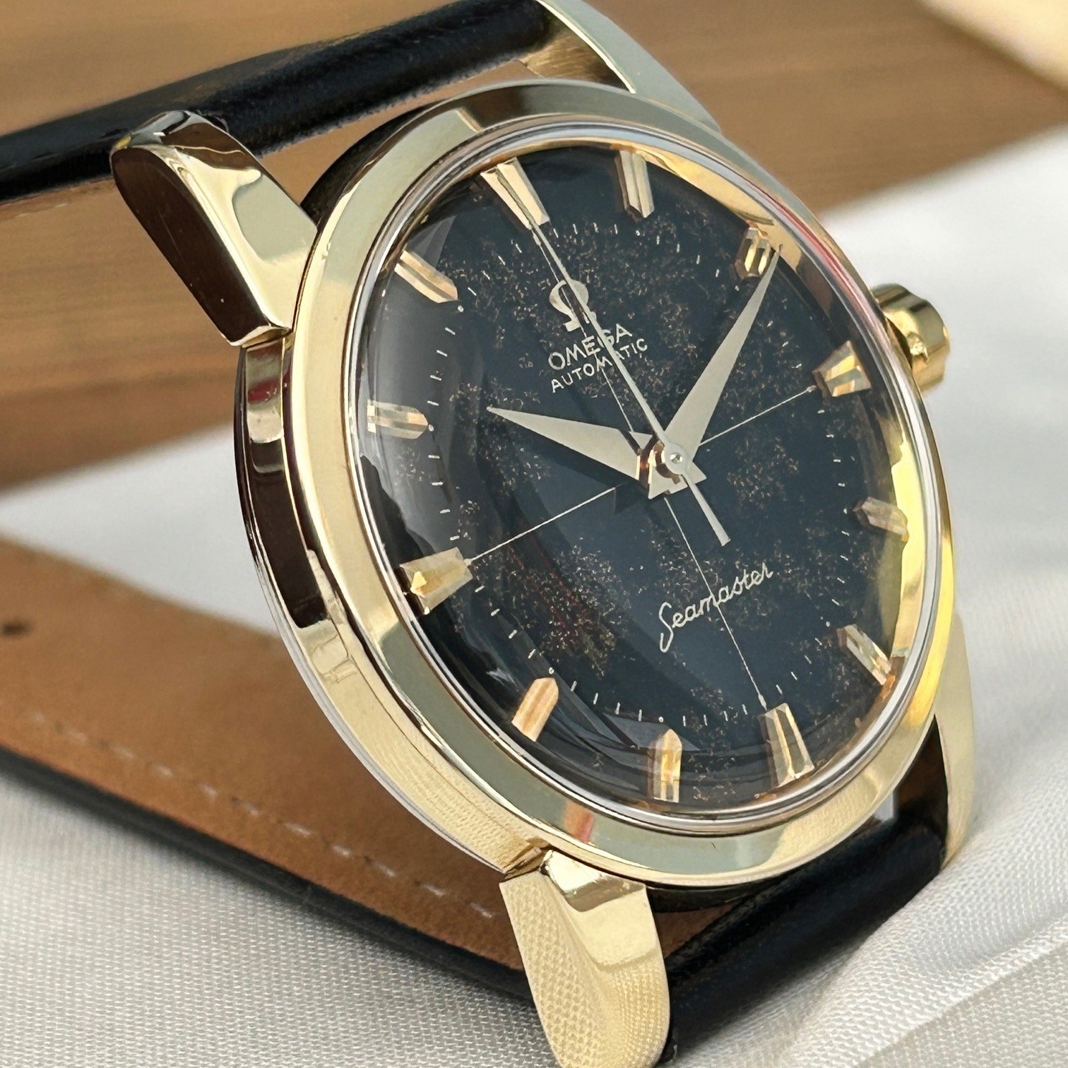 1958 Omega Seamaster Gold Capped, Black Dial, Ref 2846-13-SC - Image 13