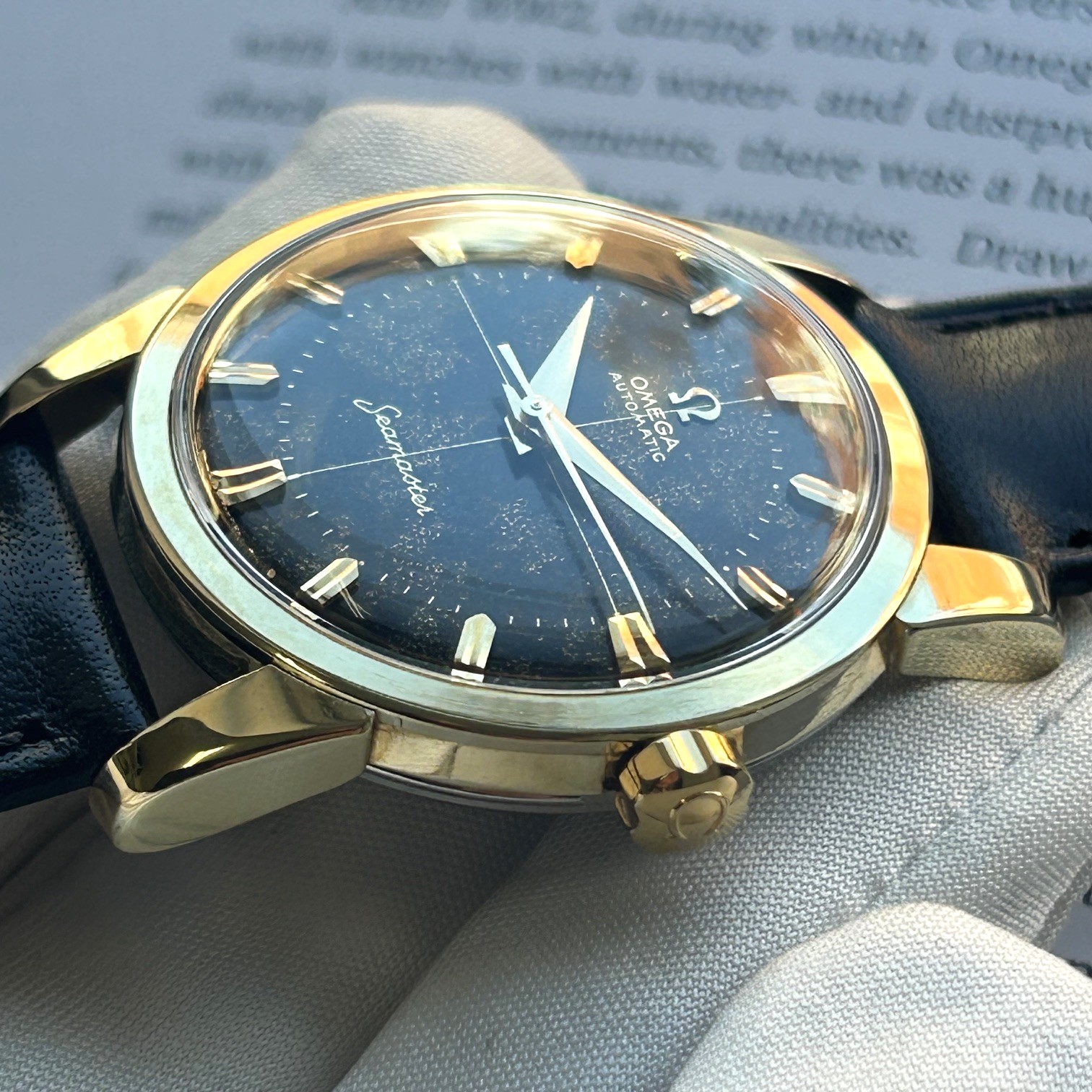1958 Omega Seamaster Gold Capped, Black Dial, Ref 2846-13-SC - Image 8