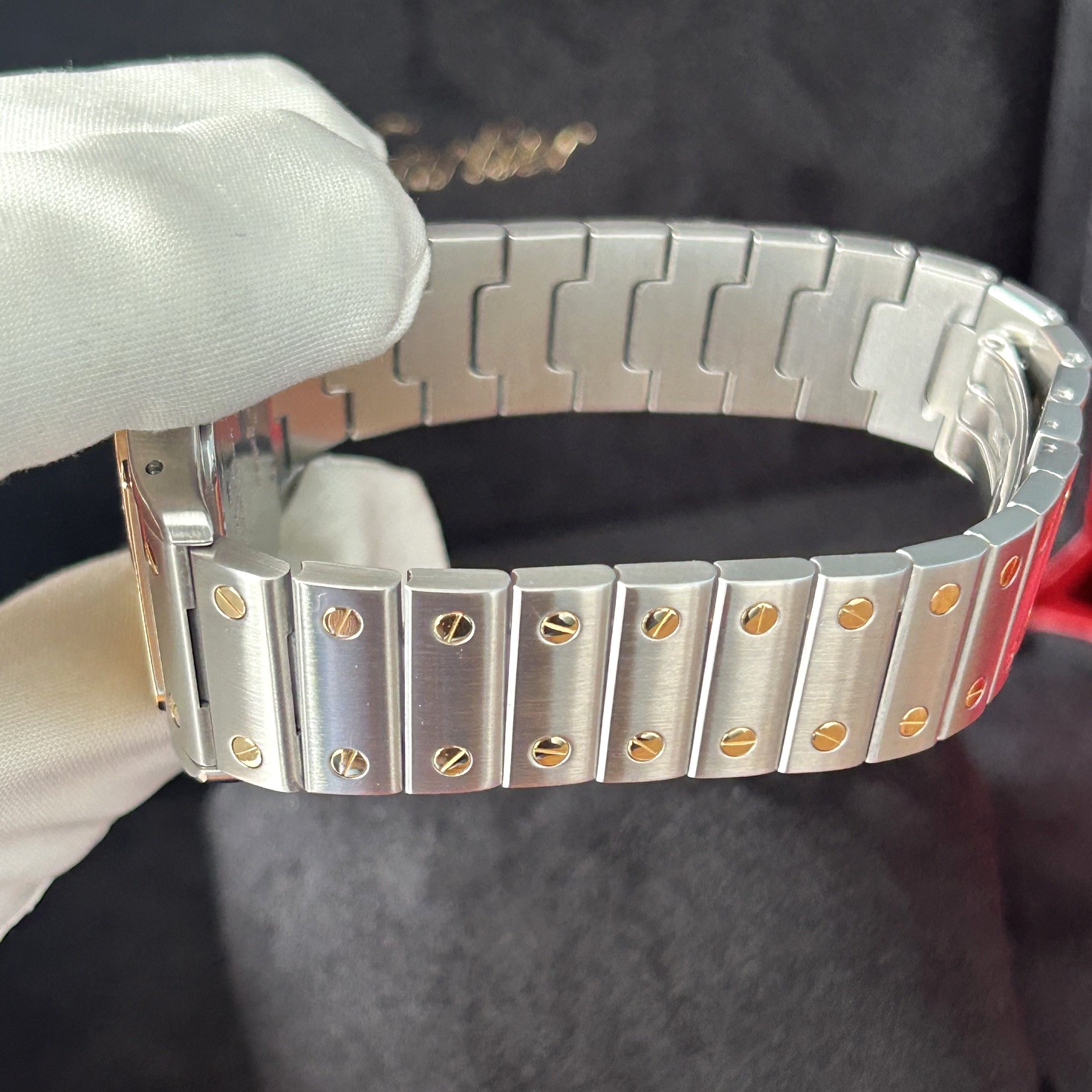 1990’s Cartier Santos Galbée 29mm Steel and 18ct Gold, White Roman Dial, Ref 1566 - Image 10