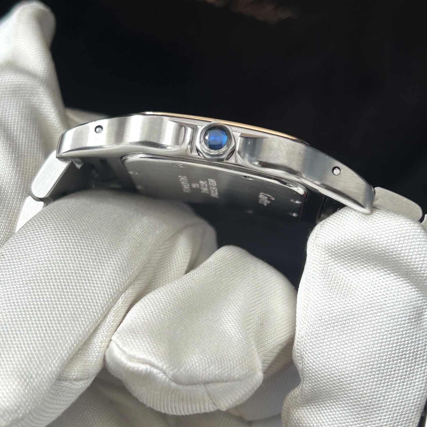 1990’s Cartier Santos Galbée 29mm Steel and 18ct Gold, White Roman Dial, Ref 1566 - Image 7